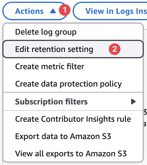 log retention option